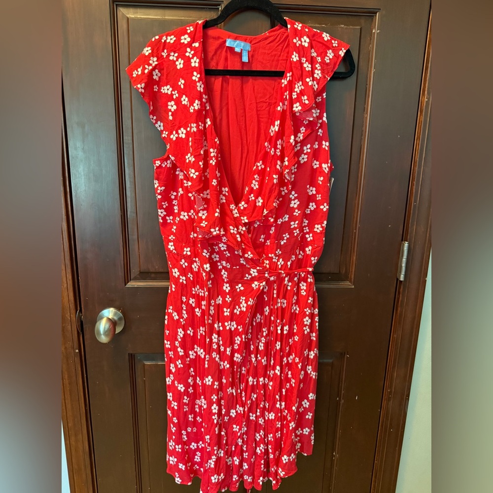 Draper James Red Floral Wrap Dress